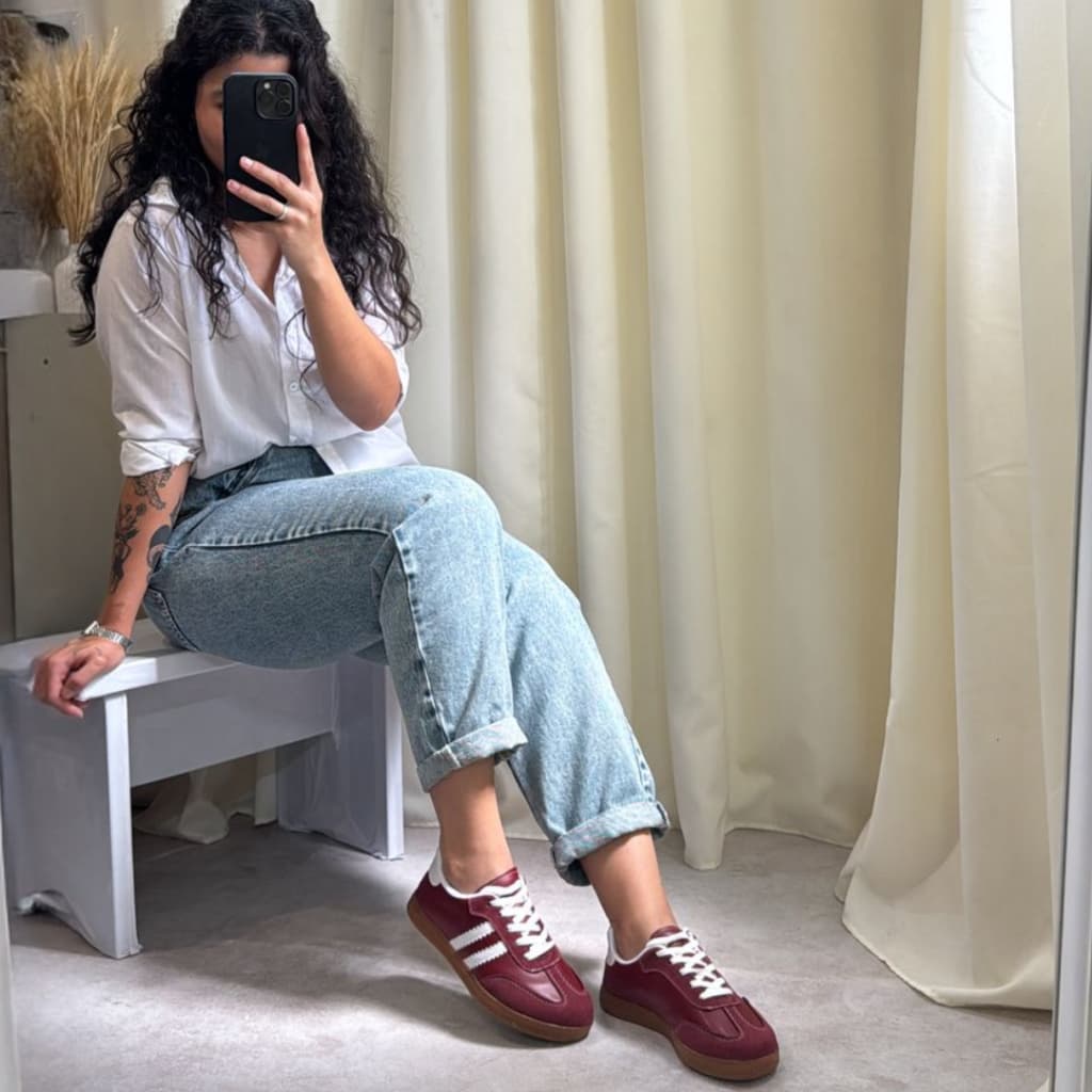Tênis Feminino Casual AVA Vintage Leve Macio Samba Confortável Retrô Moda Atual Preto Branco Nude Bege Vizzano