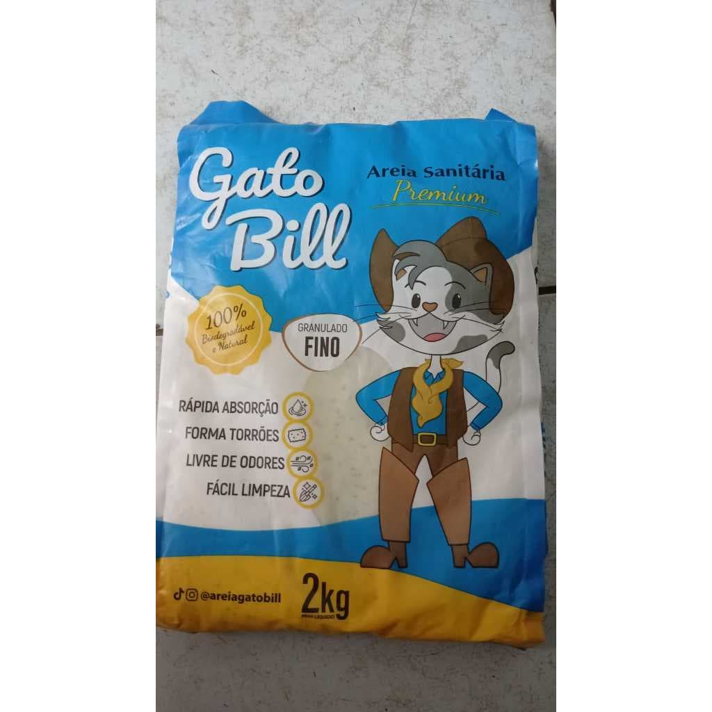 GATO BILL AREIA SANITARIA PREMIUM BIODEGRADAVEL 2 KG