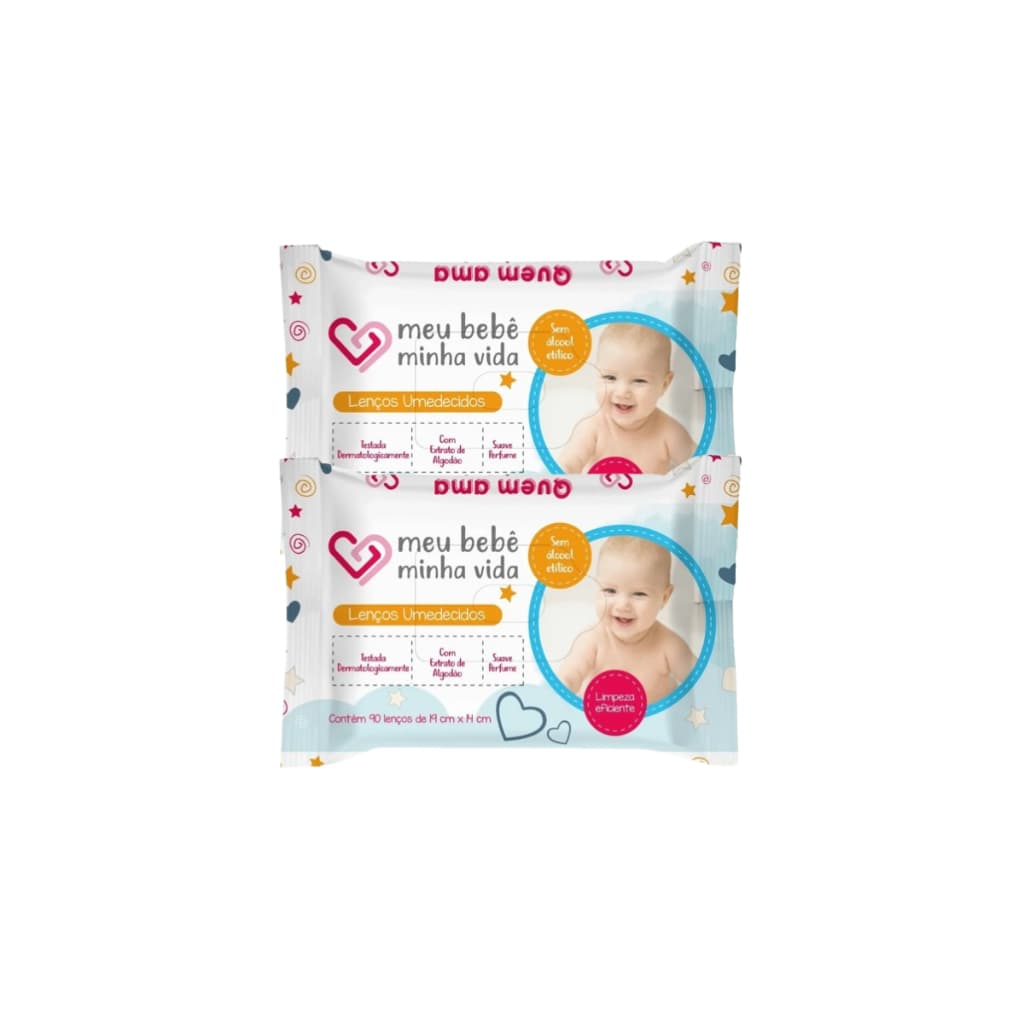 Kit 2 Lenços Umedecidos Baby Nutriex 40 Un. Sem Álcool Limpeza Meu Bebe Minha Vida