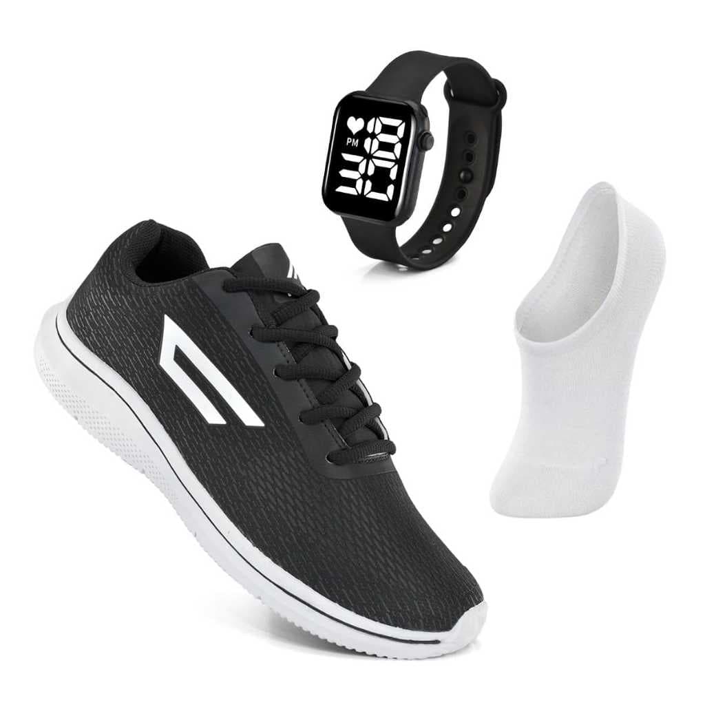 Tenis Masculino  Feminino + Relogio + Meia Esportivo Corrida Treino Versatil Sola Macio Tenis Respiravel Super leve