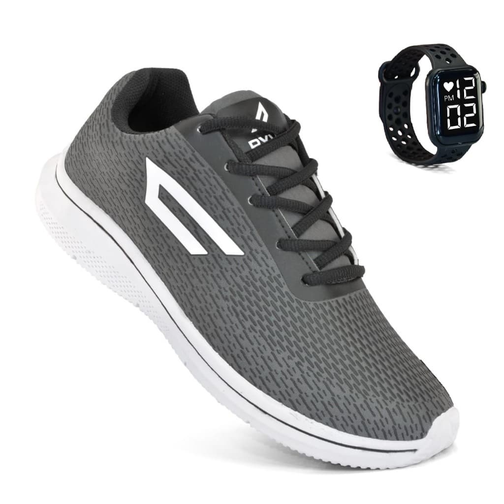Tenis Masculino + Relogio Esportivo Corrida Treino Versatil Sola Macio Tenis Respiravel Super leve Promoção