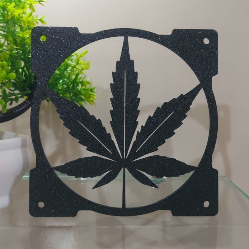 GRADE GRELHA PARA COOLER FAN GRILL 120MM X 120MM PERSONALIZADO FOLHA VERDE ERVA PC SETUP GAMER