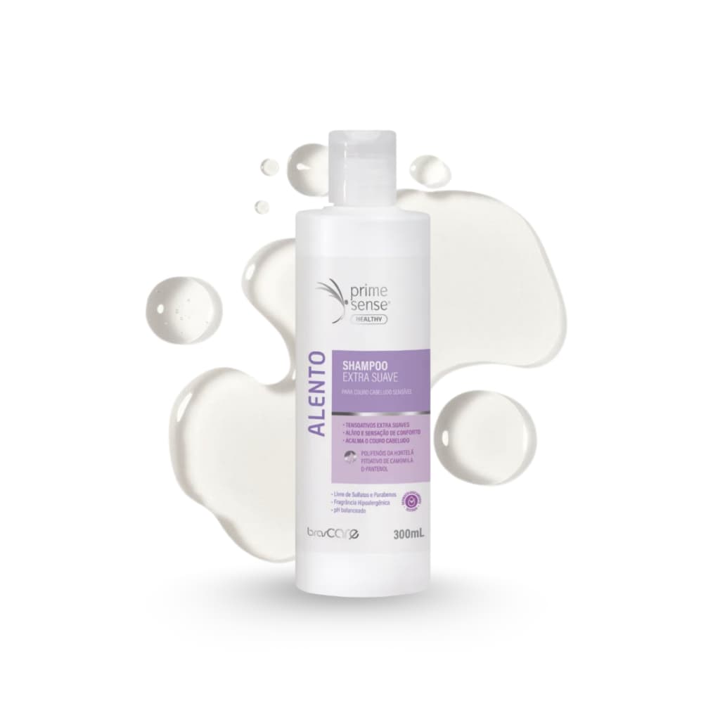 Shampoo Alento Extra Suave Brascare 300mL - Hidratante | Para Couros Sensíveis | Uso Diário