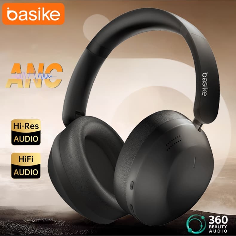 BAISKE Headphone  Lite Sem Fio Bluetooth 5.3 Cancelamento de Ruído ANC até 60 Horas de Reprodução Drive de 40mm