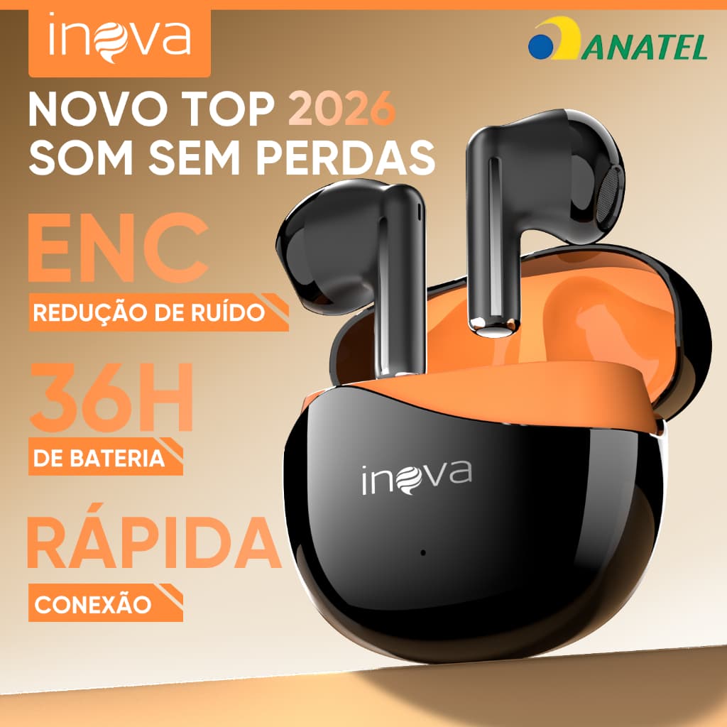 INOVA Fones Bluetooth Grave Profundo 36h Bateria ENC 13mm Driver Conforto Perfeito