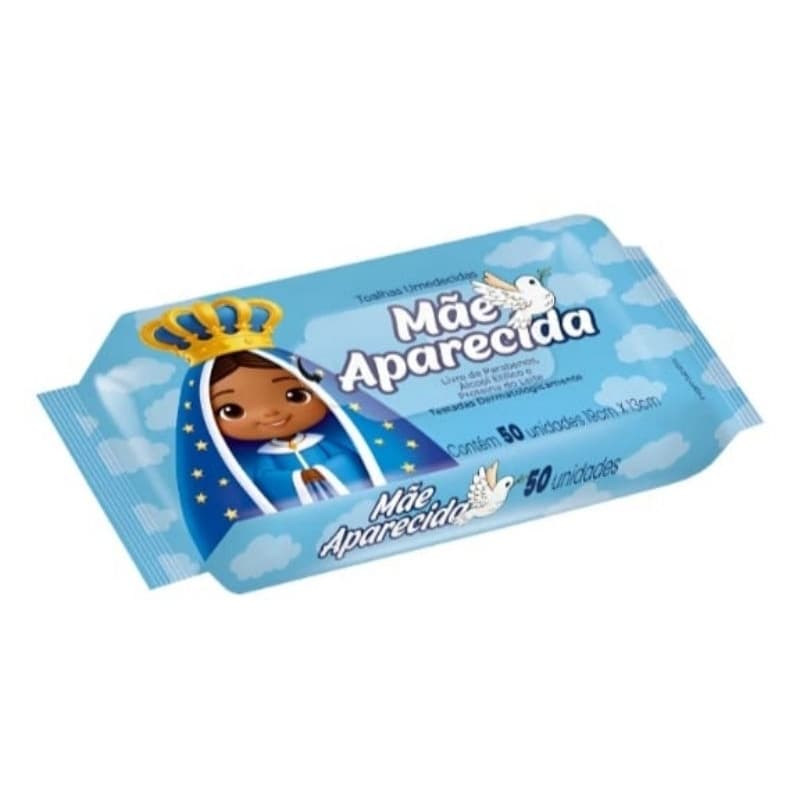 Lenço Umedecido Mãe Aparecida 50 Unidades – Kit 3 Pacotes | Lenço Umedecido Bebê, Uso Diário