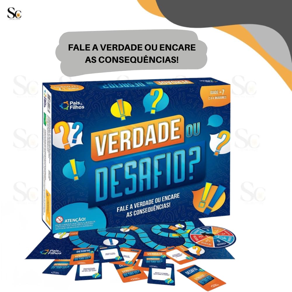 Verdade ou Desafio Jogo de Tabuleiro com Cartas Pais & filhos Para a Familia