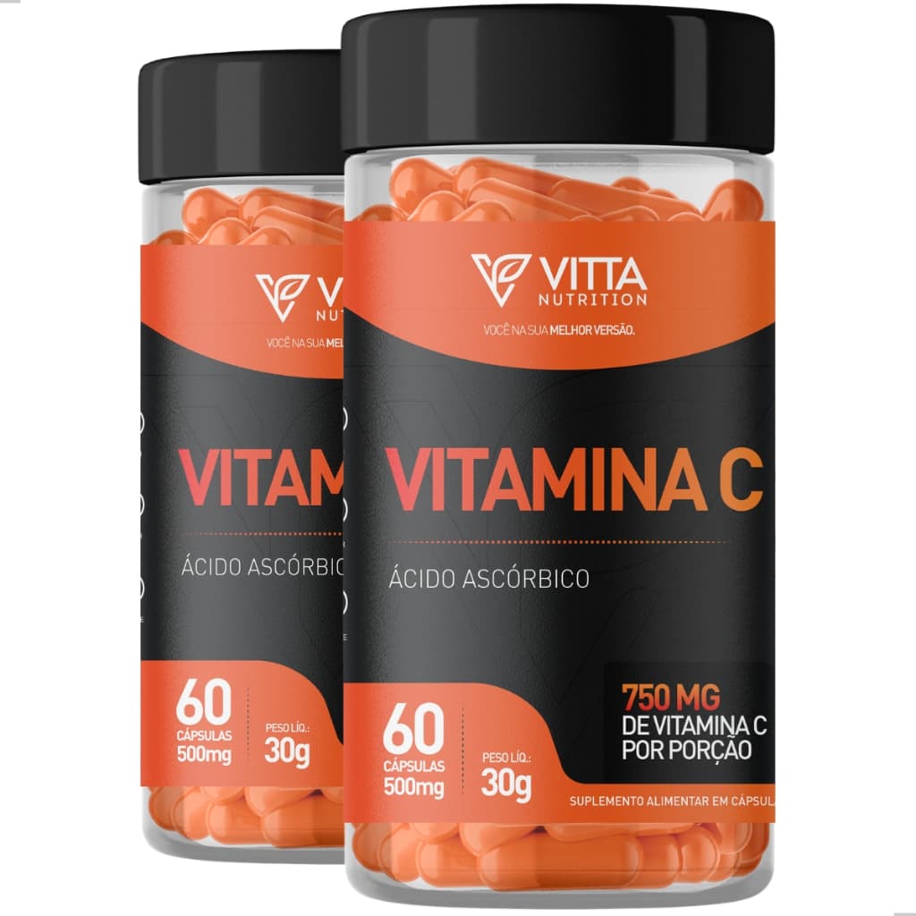 Vitamina C Kit 2 Frascos Suplemento Alimentar Da Vitta Nuttrion Vitamina C Concentrado E Puro