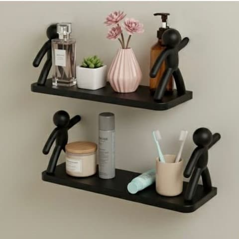 Prateleira 1/2  Bonequinho Buddy - Suporte Adesivo De Parede - Decorativo Para Sala, Banheiro e Quarto