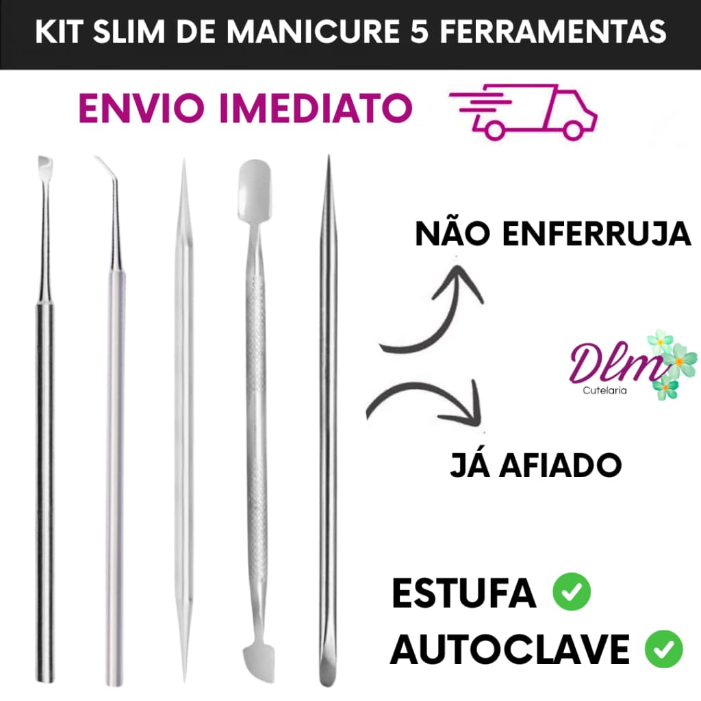 Kit Completo pra Cuidar das Unhas – 5 Ferramentas Simples e Duráveis