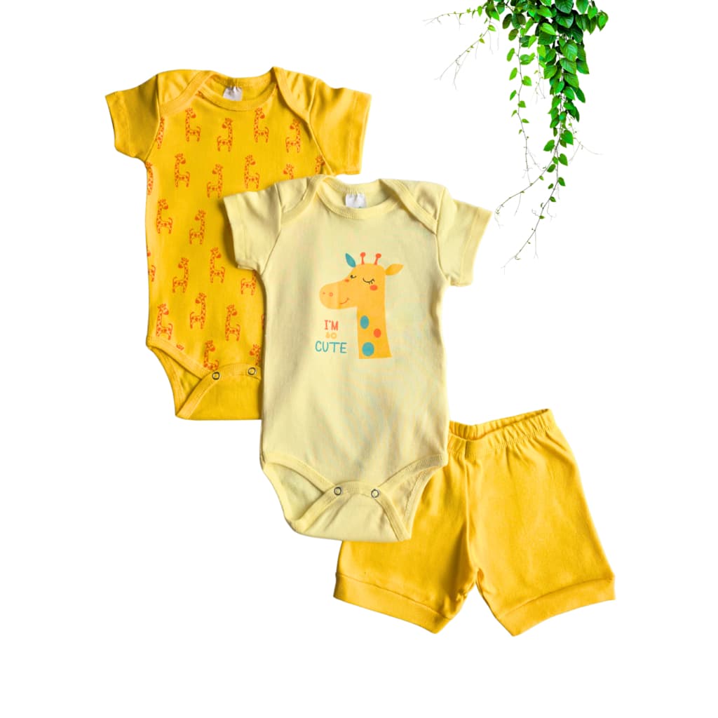 Body Bodie de Bebe Menina Ou Menino Kit 3 Peças saída maternidade VERÃO 3500
