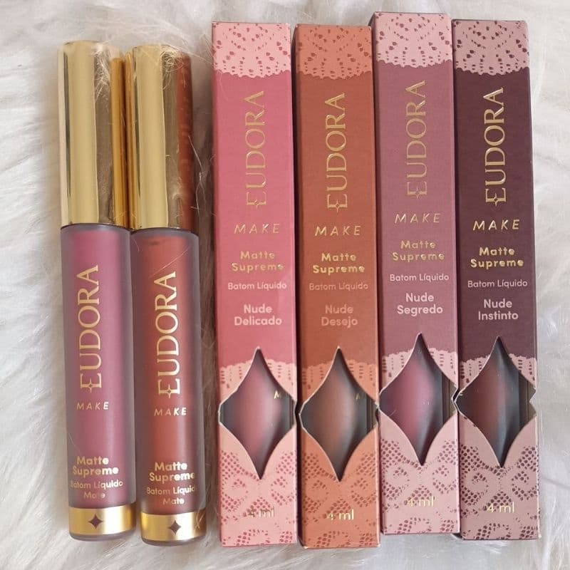 Batom Líquido Matte Supreme Nude Eudora 4 ml (Lançamento) Edição Limitada - Valid 09/29