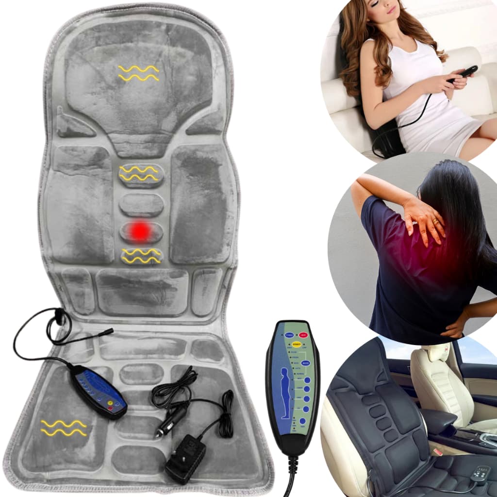 Esteira Assento Massageador Com Aquecimento Corporal e Alivio Muscular Intensidades Ajustáveis Ideal Para Sofá/Carro