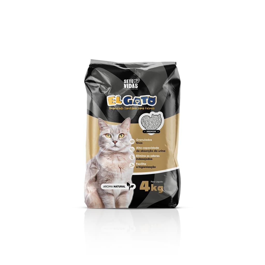 Areia Sanitaria Para Gatos ElGato Sete Vidas Premium 4Kg