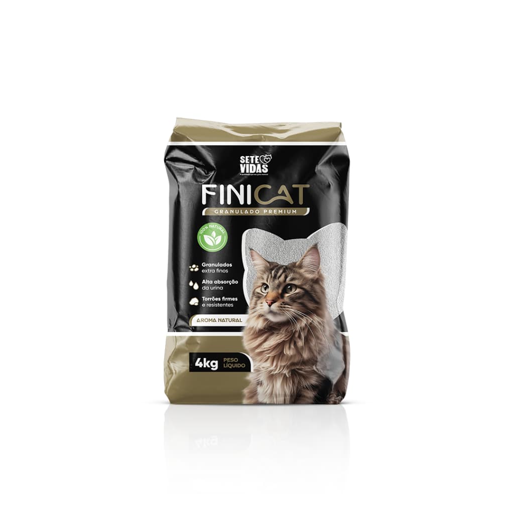 Areia Sanitária Natural e Lavanda FiniCat Sete Vidas - Higiênica Fina Alta absorção - 4 kg