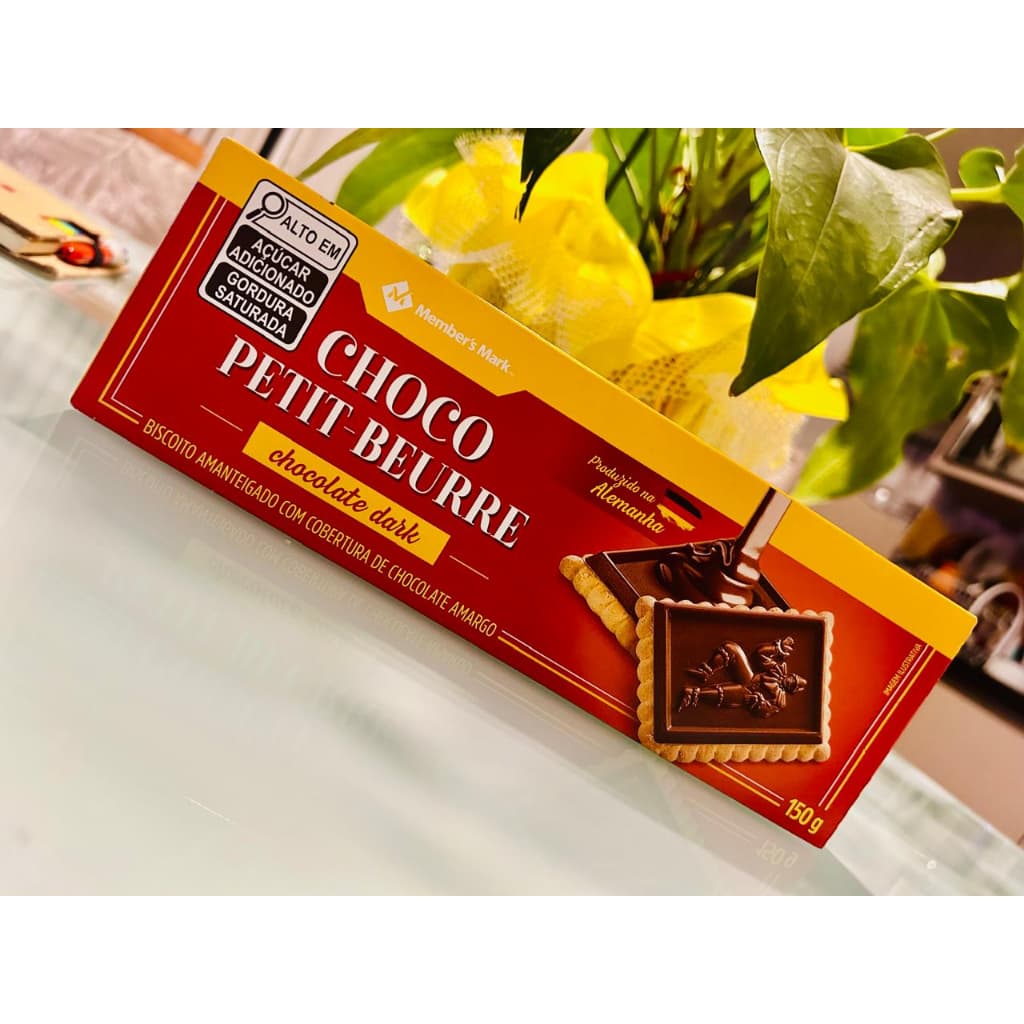 Biscoito Petit Beurre C/ Chocolate Amargo Importado 150g | Dark Premium | Baixo Açúcar | Europeu Original
