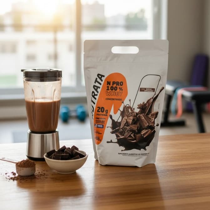 Whey Protein Concentrado – Nutrata | 900 g – Sabor Chocolate