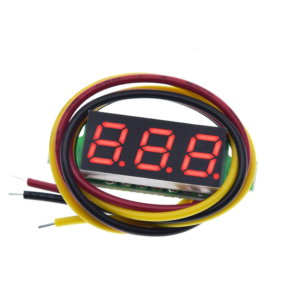 Mini Voltimetro Digital 0-100vdc Bateria 0,28 Pol Tensão