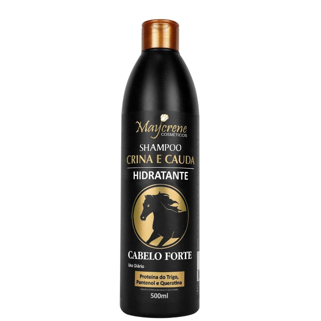 Shampoo crina e cauda hidratante 500 ml cabelo forte maycrene
