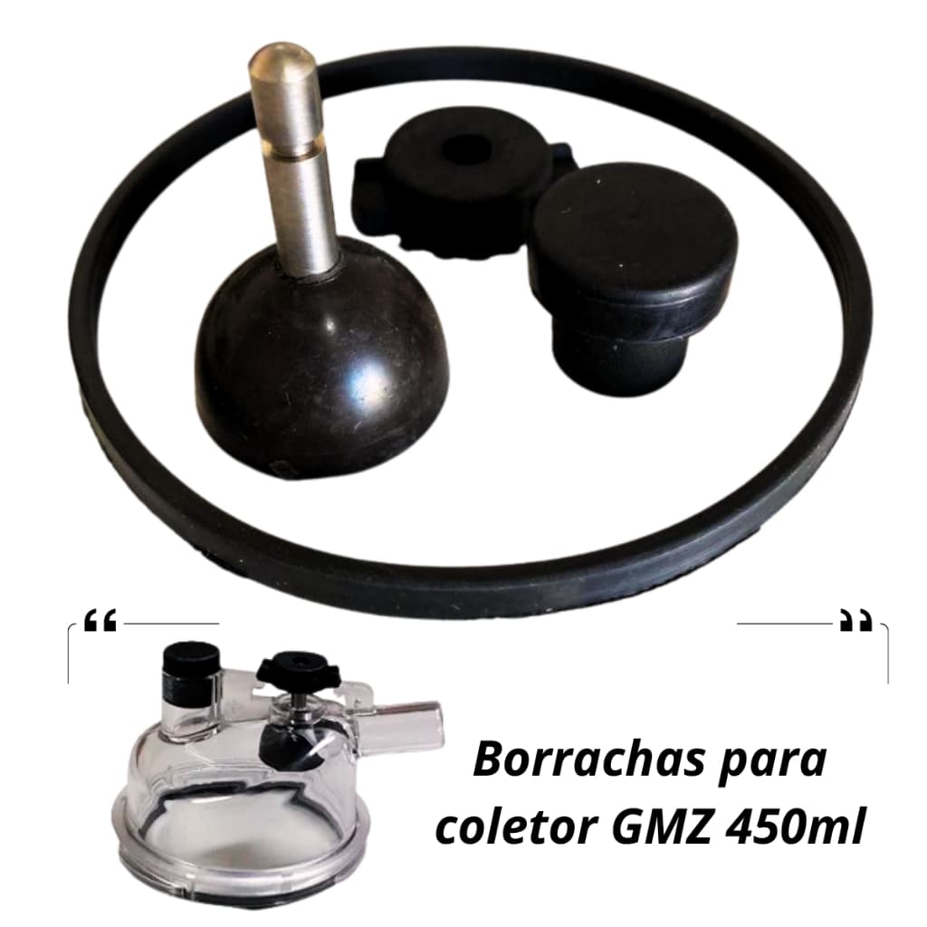 Kit Borrachas Do Coletor Gmz 450ml Completo Para Ordenhadeira
