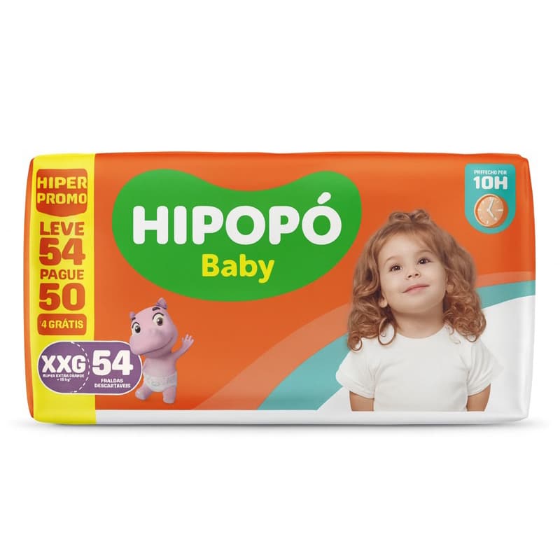 Fralda Descartável Hipopó Baby Tamahos P M G XG XXG bebe