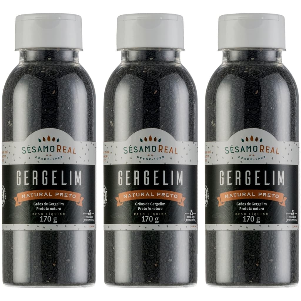 Grãos de Gergelim Preto 170g – Natural, Vegano e Saudável, Perfeito para Pães, Massas e Saladas
