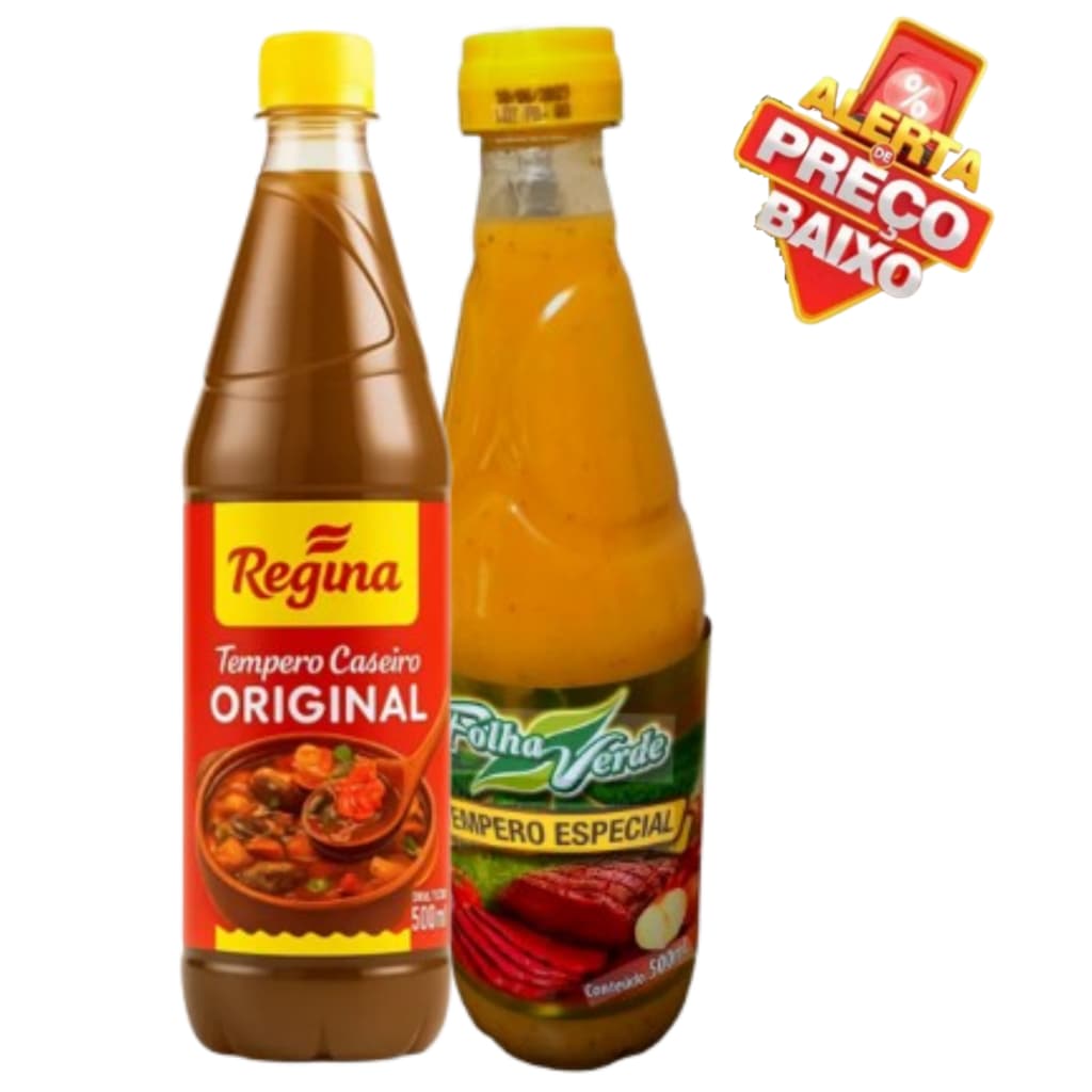 Tempero Liquido 500ml Regina Completo Caseiro Folha Verde - Condimento Nordestino Para Carne