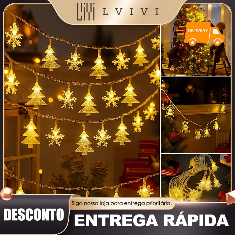 Luminária Cordão Fio De Luz 20 Estrelas 4 Metros Led Decoração Natal