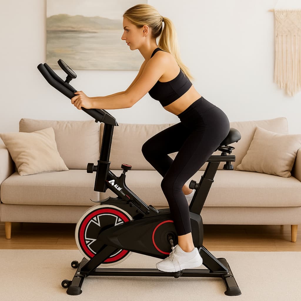 Bicicleta Bike Spinning Ergométrica Aluí Bal8 Roda De Inércia De 8kg Fitness Academia Treino Cardio