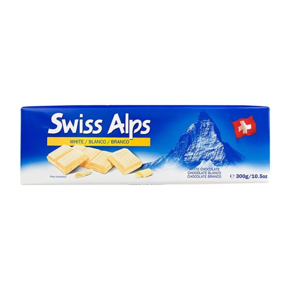 Tablete Chocolate Branco Suiço Swiss Alps 300g – White Premium Importado