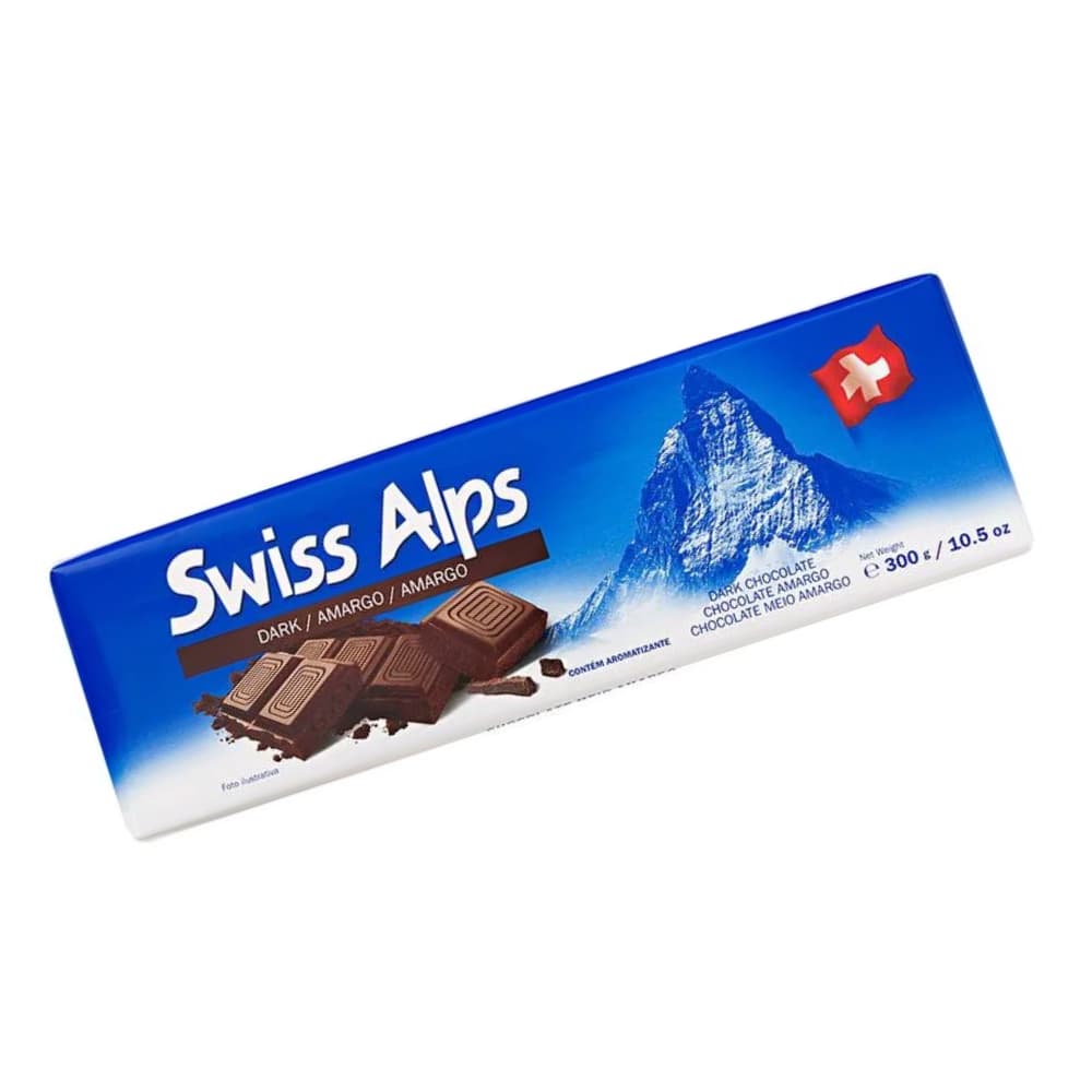 Chocolate Suiço Amargo Swiss Alps Dark 300g – Tablete Premium Importado