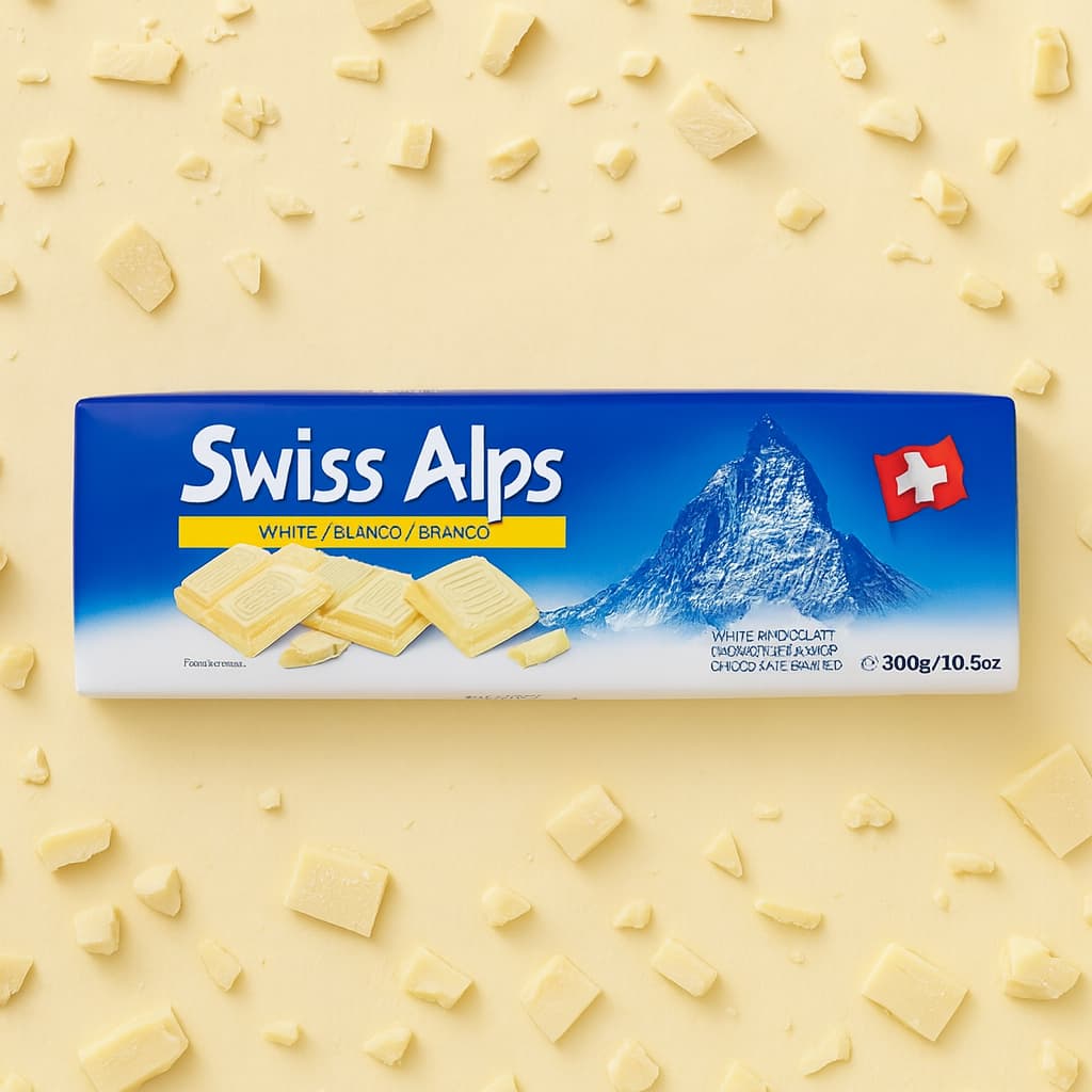 Tablete Chocolate Branco Swiss Alps 300g – White Premium Importado
