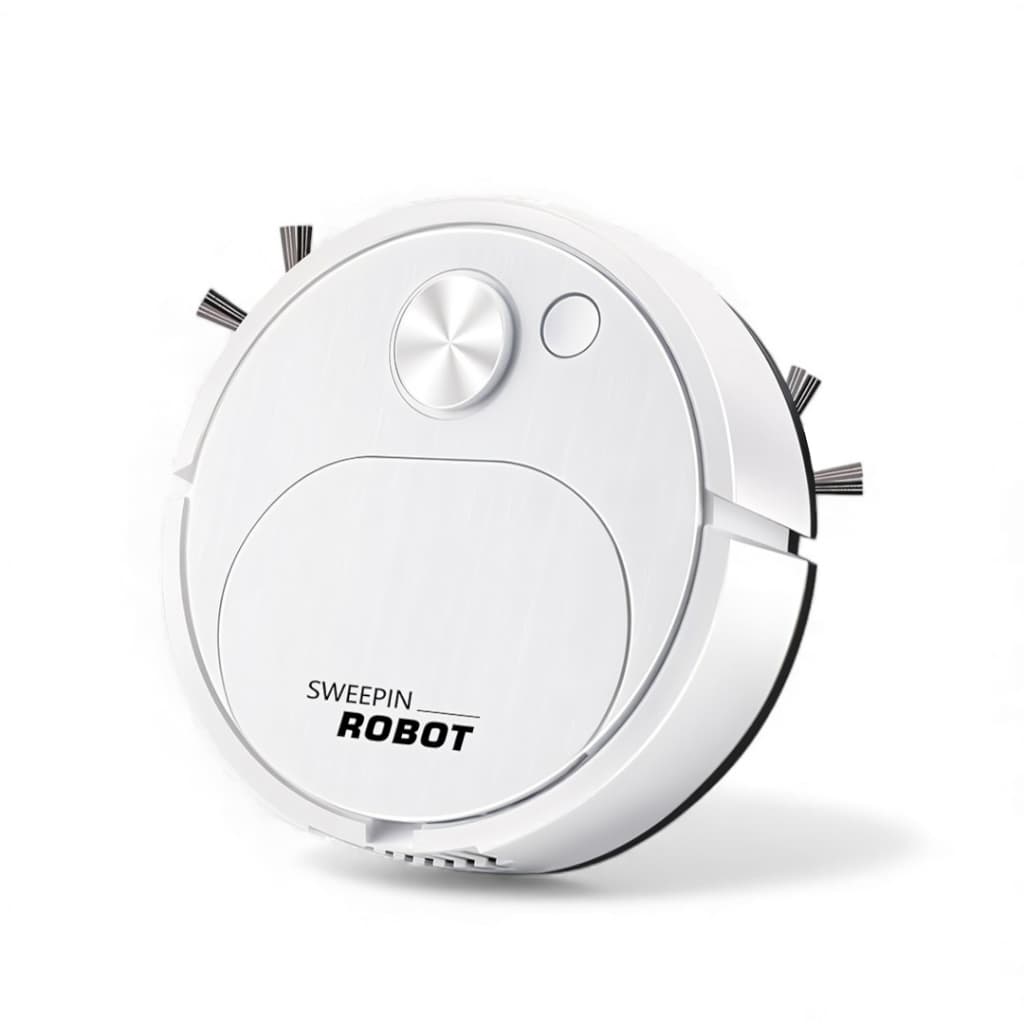 Mini Robô Aspirador No 8088 Aspirador de Pó Limpeza Automática Recarregável USB - Branco