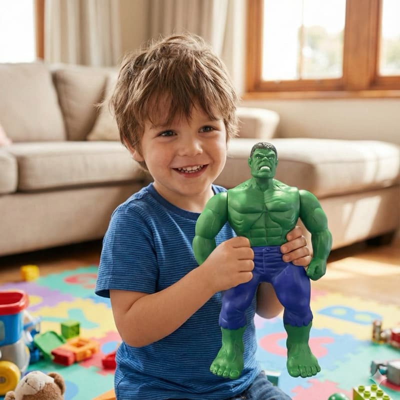 Boneco Hulk Verde 26cm Articulado • Presente para Crianças • Brinquedo de Vinil Resistente