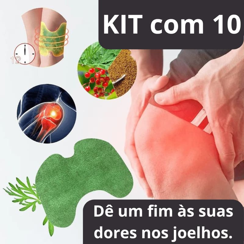 KIT 10 Adesivos ALÍVIO IMEDIATO de DORES no Joelho, Braços e Pescoço Power Knee