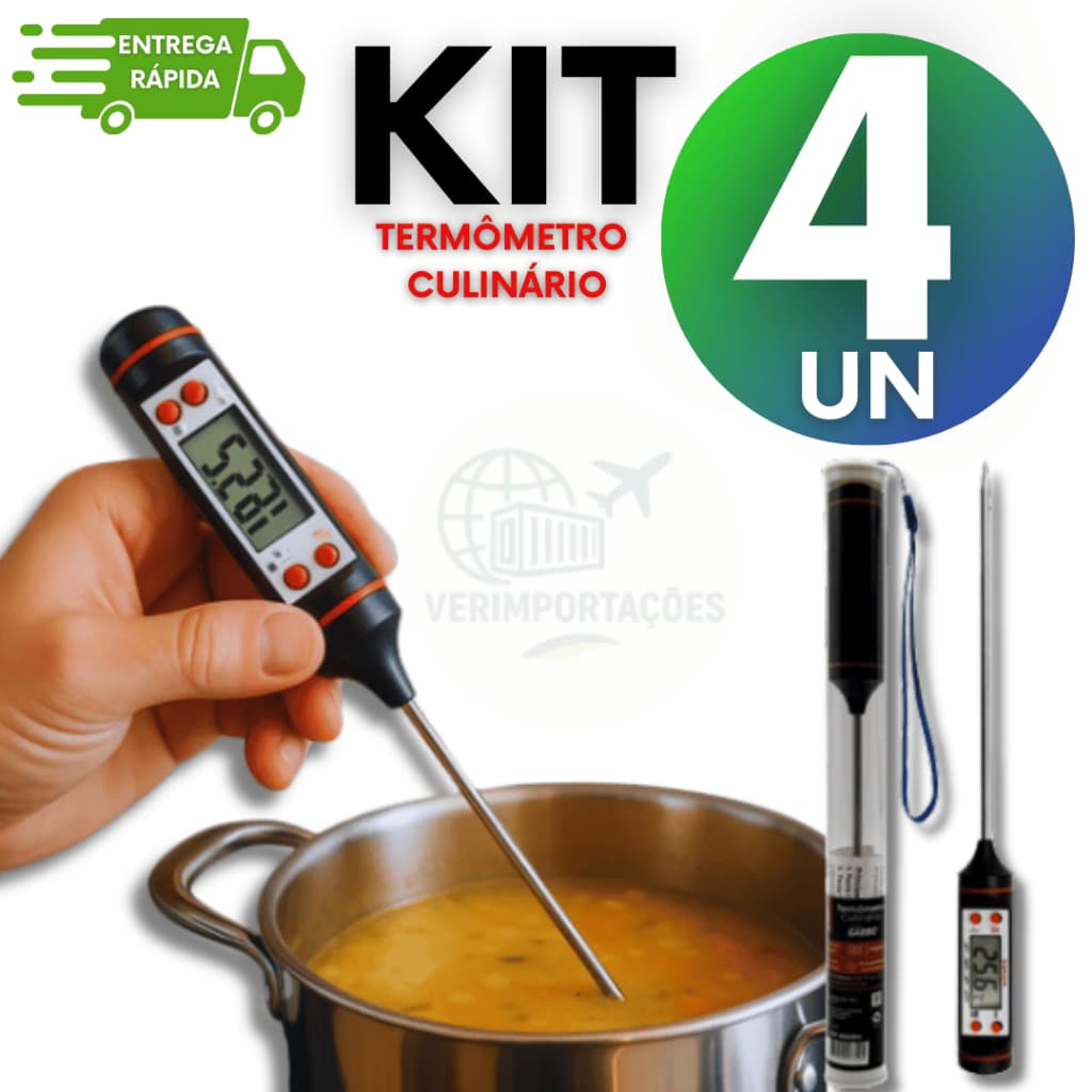 Termômetro Digital Espeto Alta Precisão Cozinha, Churrasco Confeitaria Prático.
