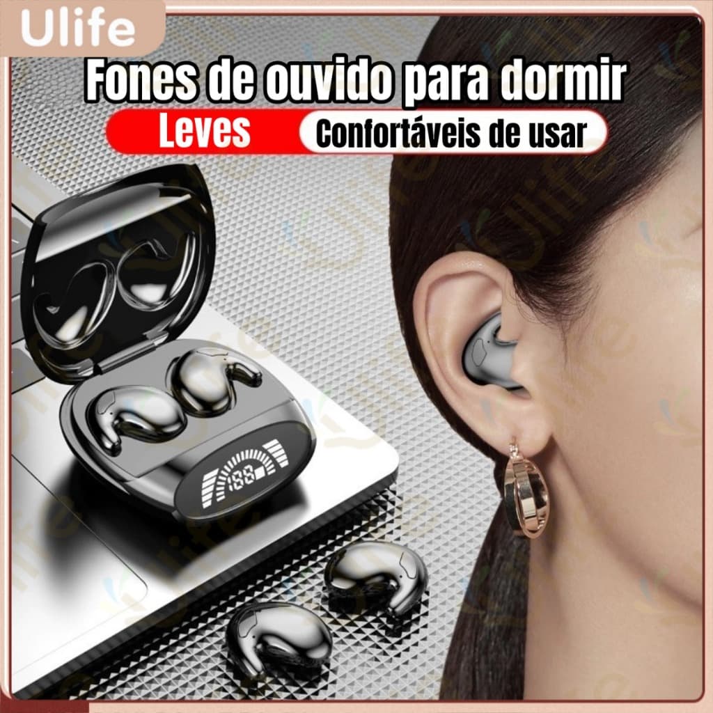Fone De Ouvido Sem Fio Bluetooth 5.3 TWS Ruído Estéreo Cancelando Mini Earbuds-UF