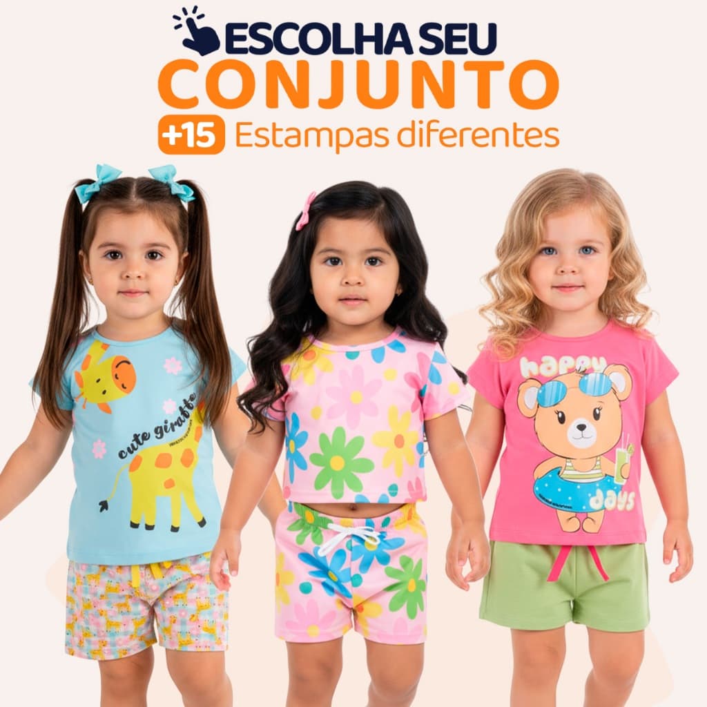 Escolha Seu Conjunto de Bebê Menina Infantil Feminino Verão Manga Curta Algodão Roupas de Bebê Menina 1 ao 10 L01