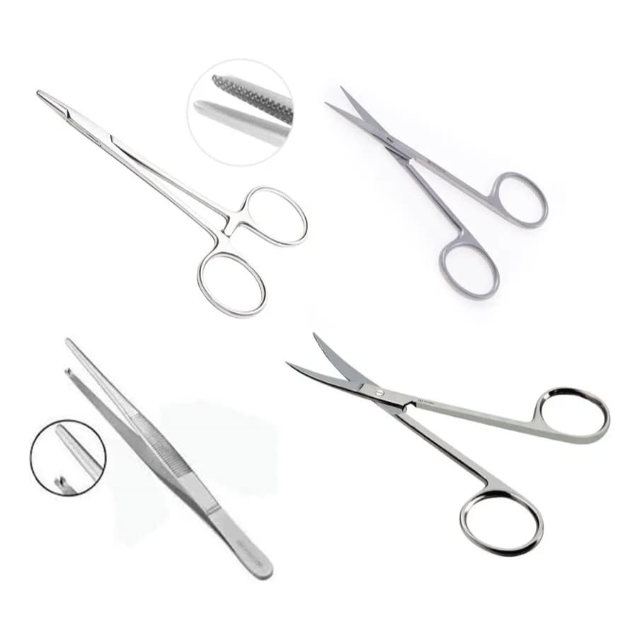 Kit Instrumentais para Curativos | Primeiros Socorros | Social Instrumentos | Aço Inox