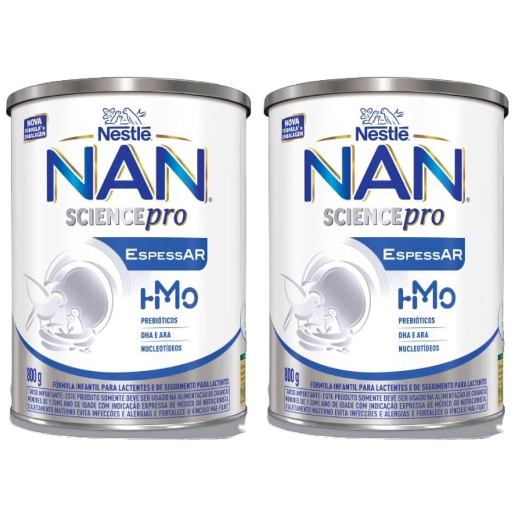 Kit 2 Latas NAN Fórmula Infantil EspessAR 800G cada (PRATA) EQ.1