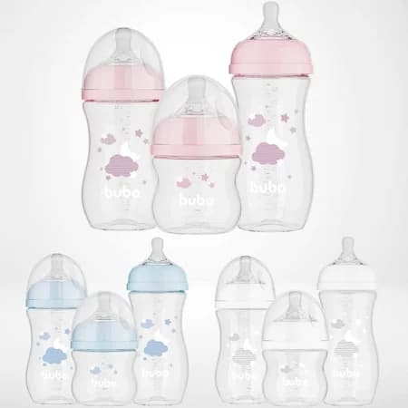 Kit Mamadeira Buba Easy Flow Nuvem Anticólica Bebê Enxoval