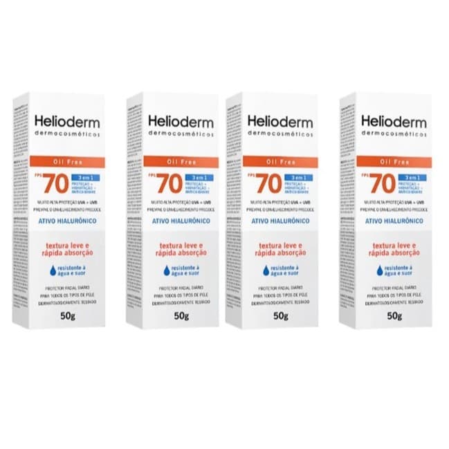 Protetor Solar Facial Helioderm FPS70 Oil Free sem Cor 50g