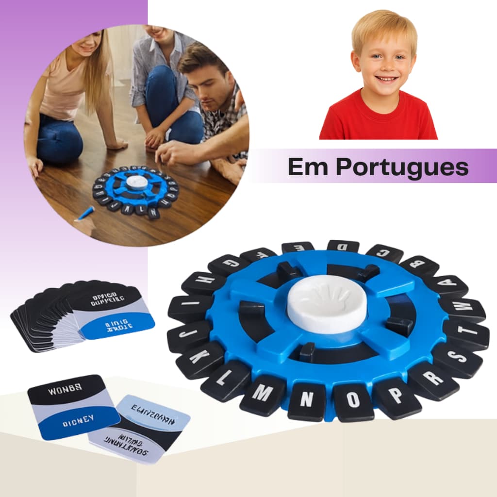 Jogo de Tabuleiro Tapple Stop Trava Letras com Temporizador para Familia 24cm Versão em Português