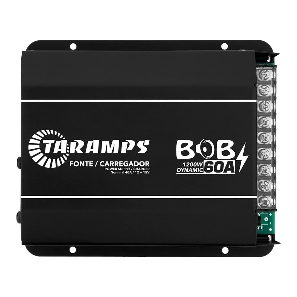 Fonte Taramps Chaveada Bob 60a Bivolt Bateria Carregador Som Automotivo Caixa BOB Trio Paredão