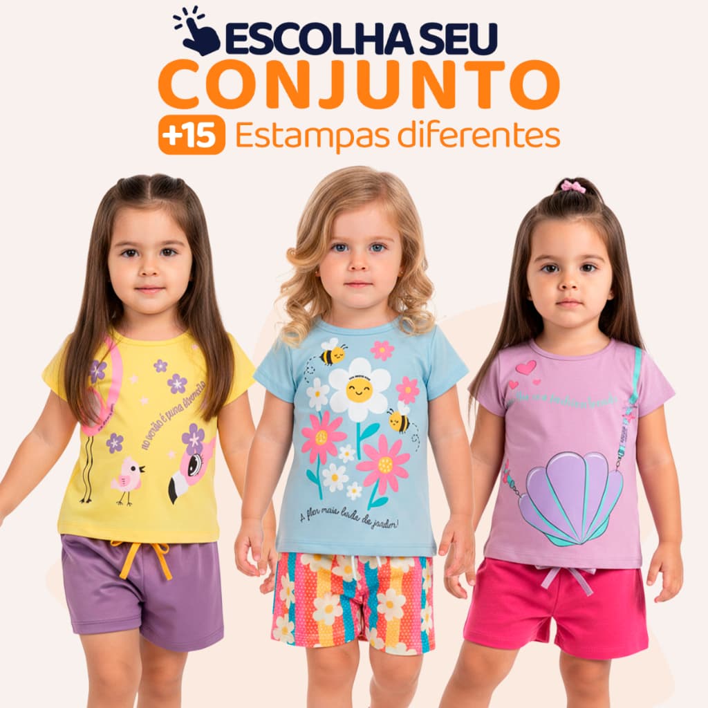 Escolha Seu Conjunto de Bebê Menina Infantil Feminino Verão Para Calor Roupa de Bebê Feminina Tamanho 1 Ao 8 L02
