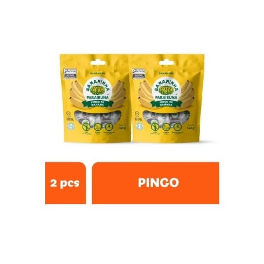2unidades Doce de banana snack saudável doce pioneira nutricional prático Bananinha Paraibuna