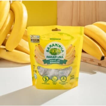 Doce de banana snack saudável doce pioneira nutricional prático Bananinha Paraibuna Bala Pingo