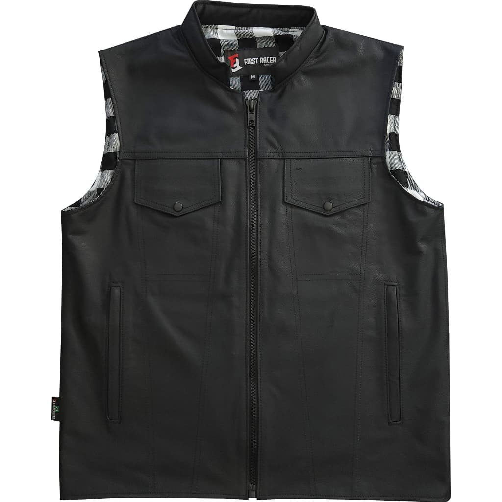 Colete Masculino Motoqueiro 100% Couro Bovino Motociclista Moto First Racer Legend Signature