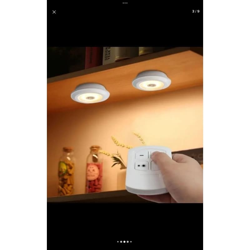 luz com LED spot  (kit com 3 ) luminária com controle remoto /3 luminária alto colantes sem fio 💡💡💡💡