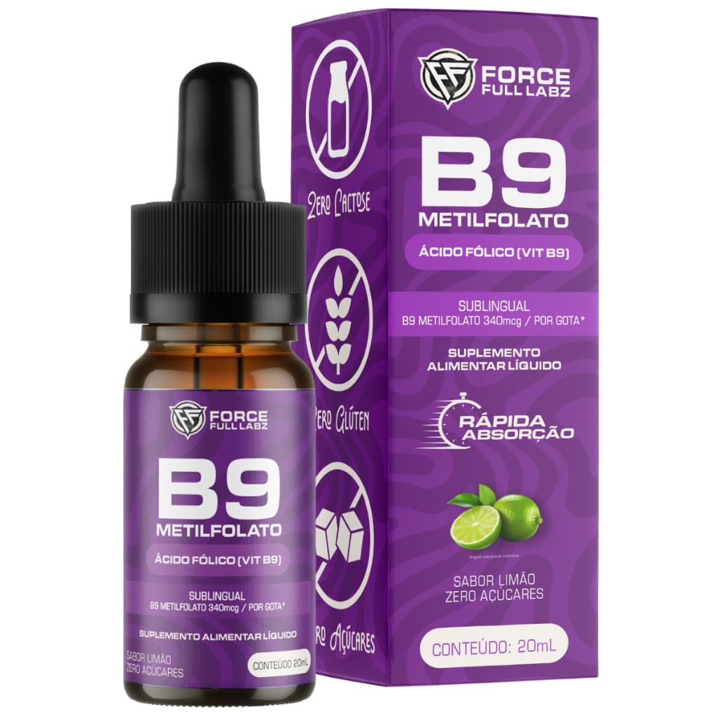 B9 Force Full Labz – Ácido Fólico, Suplemento Vitaminas, Saúde Imunológica e Metabólica